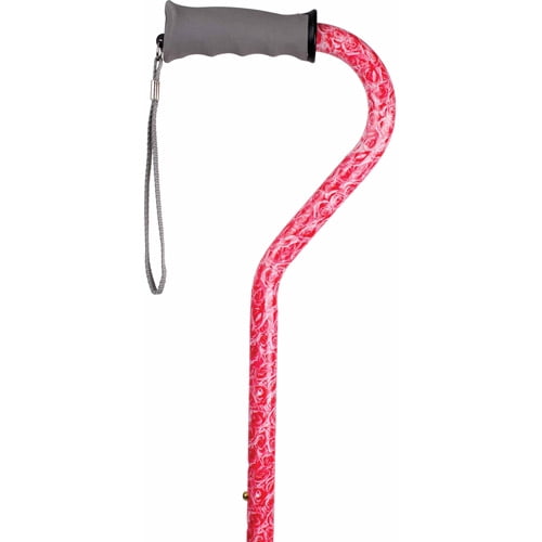 Carex Offset Handle Walking Cane, Rose