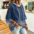thumbnail image 4 of Women's Oversized 3/4 Sleeve Hoodie Pullover Hooded Drop Shoulder Sweatshirt Casual Trendy Fall Fashion Pullover Tops, 4 of 6