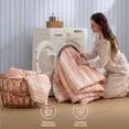 thumbnail image 3 of U by Bedsure Queen Comforter Set Burnt Orange, 7 Pieces Reversible Bed in a Bag, Striped Bedding Set, All-Season, 3 of 11
