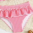 thumbnail image 6 of Splozh Bathing Suits for Girls Comfortable Stylish Two Piece Swimsuit Set with Ruffles and Plaid Print for Girls,Pink,5-6 Years, 6 of 9