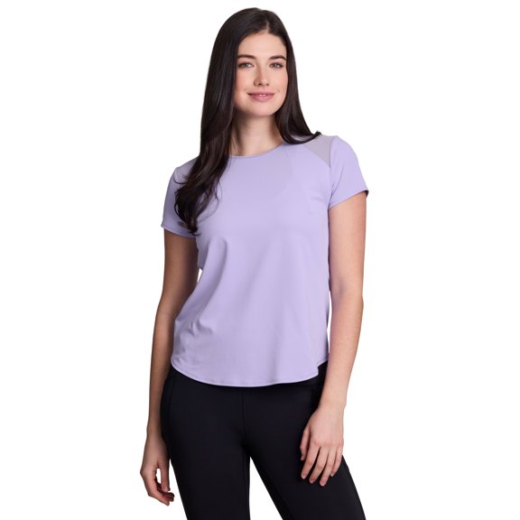 RBX Active Women's Quick Dry Short Sleeve Workout Top with Mesh Panels