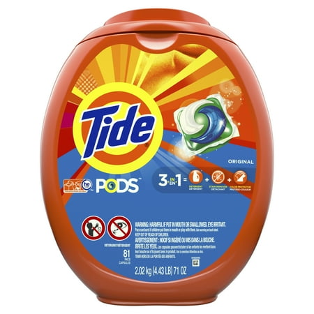 Tide PODS Liquid Laundry Detergent Pacs, Original, 81 count