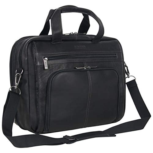 Kenneth Cole Reaction Colombian Leather Dual Compartment Expandable 15.6 Laptop Portfolio Black Walmart