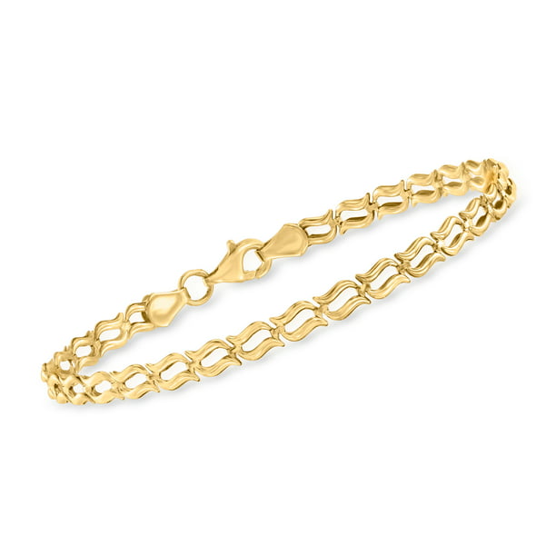 Ross-Simons 14kt Yellow Gold Wavy-Link Chain Bracelet - Walmart.com