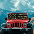 thumbnail image 4 of Psesaysky Windshield Sun Shade, American Flag Camo Sunshade Compatible with Car Off-road Vehicle Foldable Windshield Sun Visor Blocks UV Rays 52.95x16.14 inch, 4 of 7