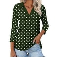 thumbnail image 2 of AnuYalue Polka Dots Tunic Blouses for Women Casual V Neck Tops 3/4 Length Sleeve Work Tee Shirts, 2 of 8