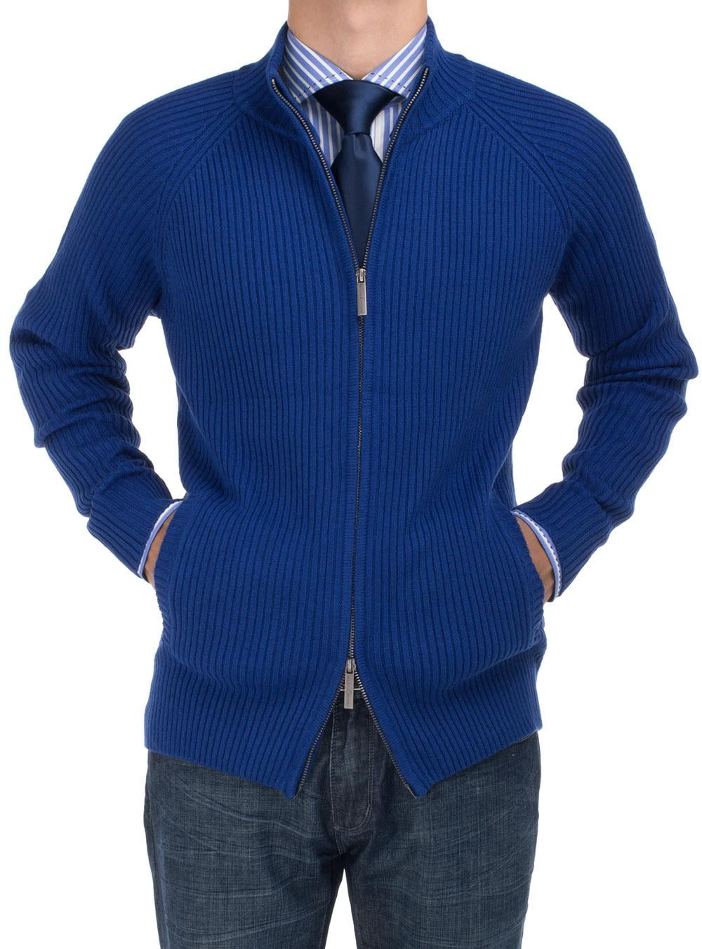 mens cotton zip cardigan