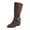 Coffee, variant on Fashion Suede Mid Calf Boots With Decorative Buckle For Women Comfortable Everyday Booties Ideal For Fall And Winter Wear