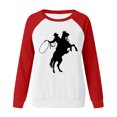 thumbnail image 4 of CEHVOM Mode Femmes Décontracté Imprimé Col Rond Manches Longues T-Shirt Ample Blouse Pull Tops Chandails en Molleton Sans Capuche Liquidation, 4 of 4