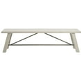 thumbnail image 2 of Solid Wood Dining Bench, Metal Accents, White Wash, Seats 3, 400 Lbs Max Weight Capacity Bench In With Support, Wash Appearance,, 2 of 5