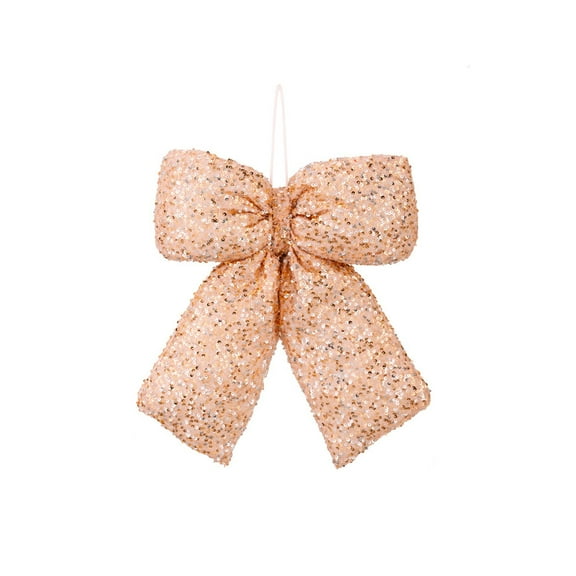 Christmas Tree Topper Glitter Bow 11.8 x 9.06Inch Large Bow Tree Ornament for Indoor Outdoor Christmas Decoration Christmas Party Supplies Holiday Craft Decoration