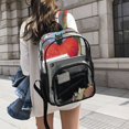 thumbnail image 6 of Large Clear PVC Backpack Heavy Duty See Through Backpack for Adults Work Travel, Heart-black Cats Printed 12L, 6 of 8