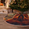 thumbnail image 5 of Sikiie Maple Leaf Meditating Fox Nativity Christmas Tree Skirt, Jesus Christian Winter Holiday Tree Mat Decoration(30-48IN)48", 5 of 6
