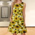 thumbnail image 2 of Mujeres verano casual sin mangas cuello redondo gradiente impreso bolsillo manga vestidos vestido suelto OAVQHLG3B Store lin121212, 2 of 5