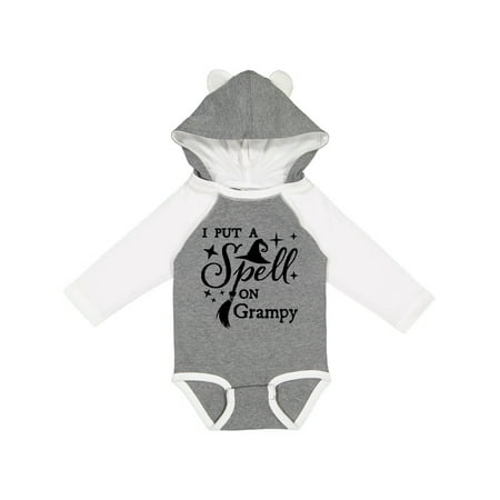 

Inktastic I Put a Spell on Grampy Witch Hat and Broom Gift Baby Boy or Baby Girl Long Sleeve Bodysuit