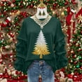 thumbnail image 2 of Wensltd Sweatshirt for Women Loose Fit Crew Neck Christmas Tree Print Black Long Sleeve Hoodless Blouse Holiday Red, 2 of 5