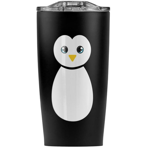 Cute Penguin Black And White Stainless Steel 20 oz Travel Tumbler, Vacuum Insulated & Double Wall with Leakproof Sliding Lid | Great for Coffee/Hot Drinks and Cold Beverages