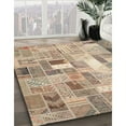 thumbnail image 2 of Ahgly Company Indoor Round Contemporary Orange Salmon Pink Abstract Area Rugs, 8' Round, 2 of 6