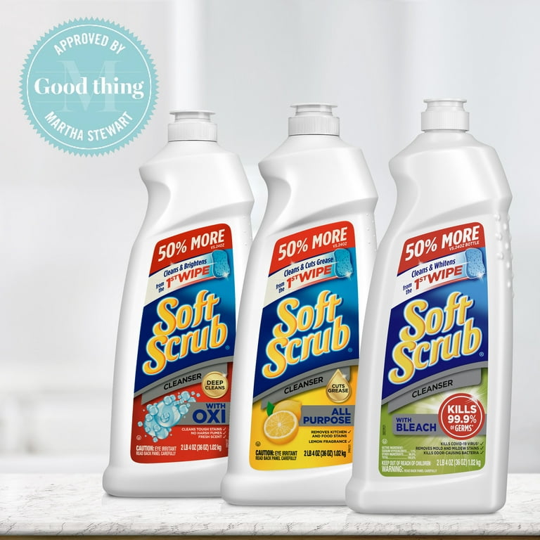 Soft Scrub Multi Purpose Disinfectant Cleanser with Bleach, 24 oz