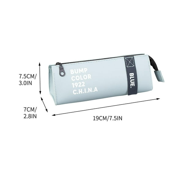Pequeña Bolsa de Maquillaje,Estilo de Alta Belleza Bolsa de Lápiz de Estudiante de Gran Capacidad,Material de Cuero Ligero para Almacenamiento Cosméticos Artículos de Aseo Papelería Bolsa de Lápiz Gra