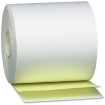 3" x 90' Carbonless 2-Ply Cash Register POS Paper Roll Tape - 5/Pack