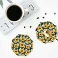 thumbnail image 4 of Honeii Insects Of Flowers Print Leather Coaster Set of 4, Ideal for Safeguarding Your Furniture from Drinks Spills and Effortless Cleanup-Octagon, 4 of 6