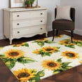 thumbnail image 4 of Sunflower Vintage Large Area Rugs for Bedroom Living Room, Soft Non Slip Carpet Bedside Rug, Spring Summer Flowers Botanical Rectangular Floor Cover Kitchen Accent Rug 4'x6' for Dining Room/Office, 4 of 9
