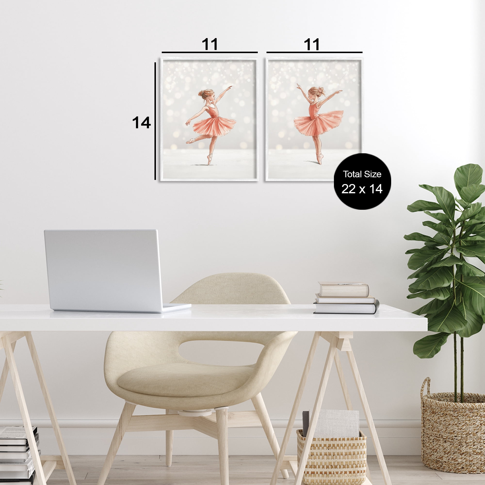 Stupell Industries Dancers In The Light 2 Piece White Framed Giclee Art Set, design by Christine Simpson Art