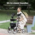 thumbnail image 4 of ZENART Déambulateur Rollator Vertical, Déambulateur de Mobilité Roulant Pliant pour Aînés, Blanc, 4 of 7