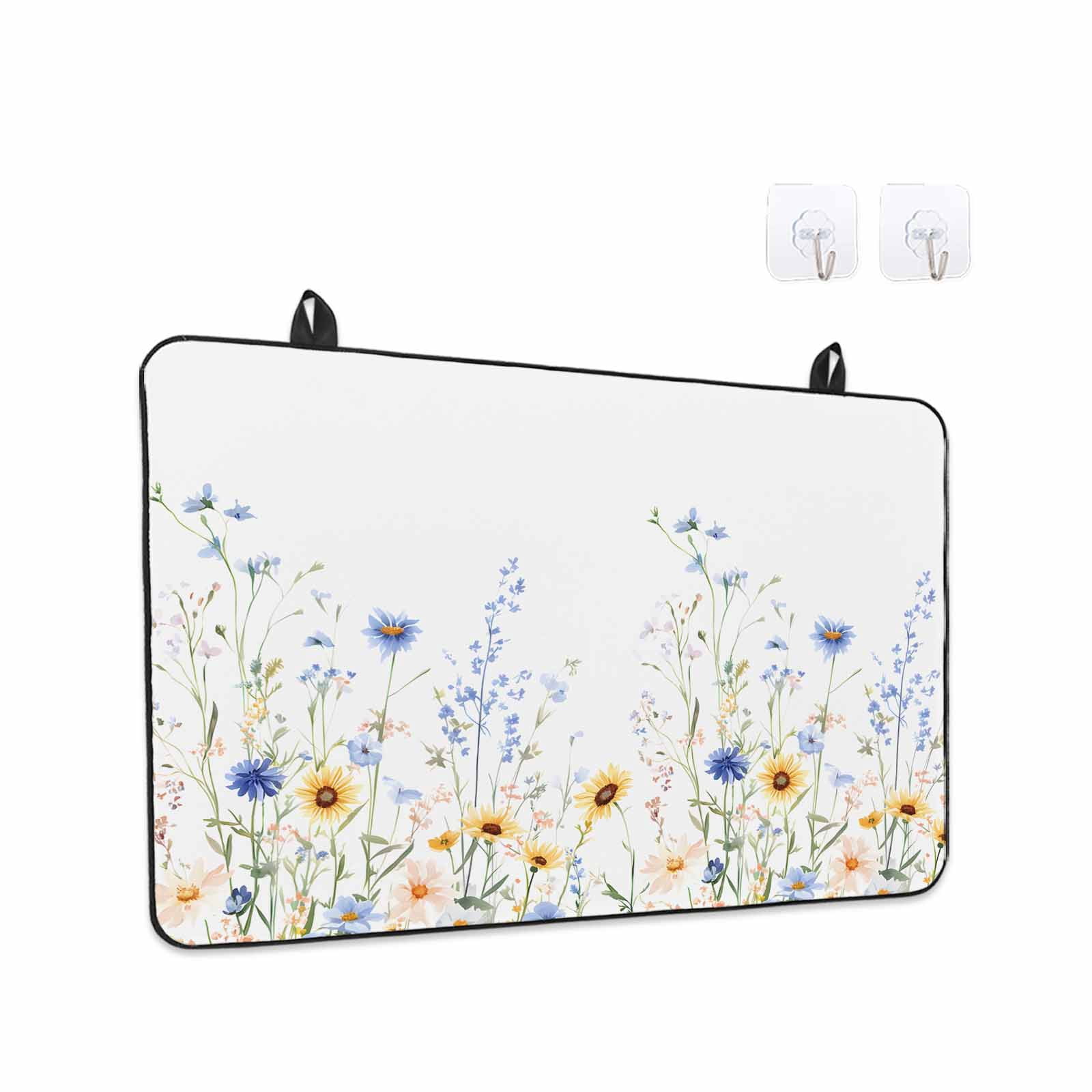 Pastoral Sunflower Stove Top Cover for Electric Stove, Heat-proof & Non Slip Glass Top Stove Cover Protector, Spring Floral Summer Botanical Kitchen Flat Cooktop Rubber Mat 24x21 Inches