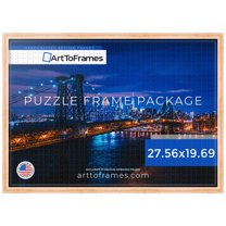 ArtToFrames 27.56x19.69 Inch - 70x50 CM Brown Puzzle Frame for 1000 piece Puzzles.0.81 Inch Custom Wood Puzzle Frames, Hard Maple Wood - Comes with Economy Acrylic