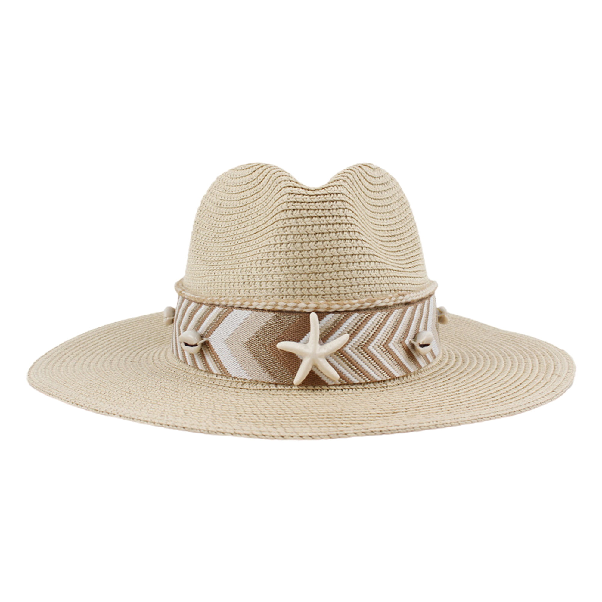 Diconna Women Sun Hat Starfish Seashell Straw Panama Hats 
