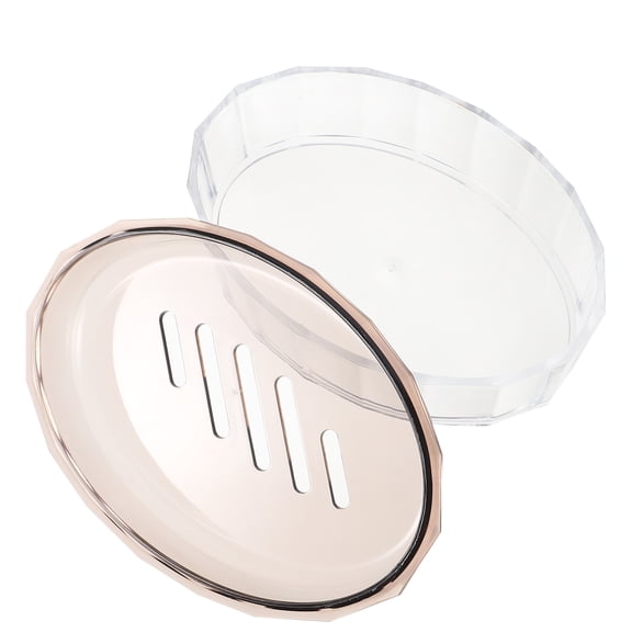 WHAMVOX Creative Soap Dish Holder for Bathroom Storage Made of PCDG in Coffee Color