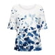 thumbnail image 3 of Tops de Lino para Mujeres Imprimir Suéter Cuello Redondo Manga Corta Superior Poliéster, Blusa de Moda Casual para la Primavera Y el Verano, 3 of 5