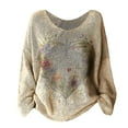 thumbnail image 3 of Bovemsi Womens Sweaters Women's Pattern Printed Casual Pullover Sweater Cute Sweaters, 3 of 4