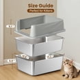 thumbnail image 2 of Caja de arena con tamiz TIUUBT de acero inoxidable para gatos pequeños, 2 of 7