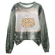thumbnail image 4 of Camiseta suelta estampada a la moda para mujer, blusa de manga larga, cuello redondo, camisetas informales Pompotops FGAJ8996, 4 of 6