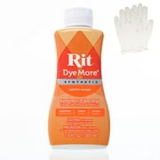 Rit DyeMore 7 Oz. Synthetic Liquid Fiber Dye Single Pack with Plastic Gloves for Clothing, Dcor, and Crafts  Apricot Orange