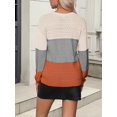 thumbnail image 4 of Women autumn/winter sweater casual long sleeve rib knitted pullover v-neck lightweight pullover sweater top, 4 of 5