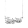Personalized Name Necklace with Beading and Rhodium