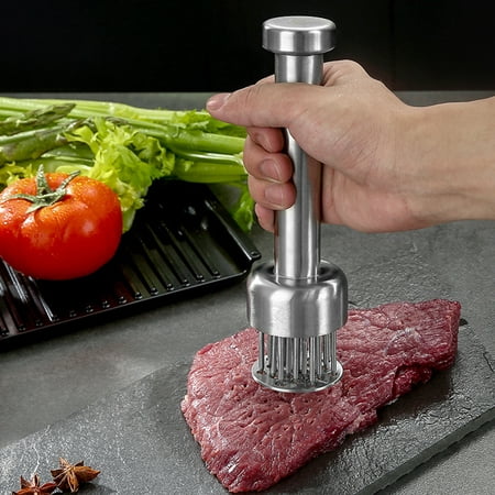 

Travelwant Meat Tenderizer Tool Stainless Steel Sturdy & Sharp Needle Easier-Use for Kitchen Cooking Tenderizing Steak Beef Poultry BBQ & Marinade than Meat Hammer Mallet Pounder Beater