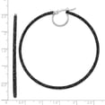 thumbnail image 2 of White Sterling Silver Earring Hoop Women'S 60 mm Rhodium And Black Glitter Enamel Earrings, 2 of 2