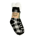 thumbnail image 5 of Treehouse Knit (2 Pack) Colorful Womens Thick Knit Winter Sherpa Fleece Slipper Socks Grippers, 5 of 8