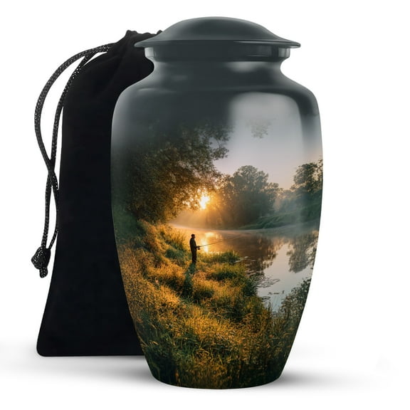 KARYLIZ Elephant Urn - Urn For Ashes Adult Male - Funeral Cremation Urns for Adult Female Ashes Mom - Mountain Nature Burial Cremation for Women & Men