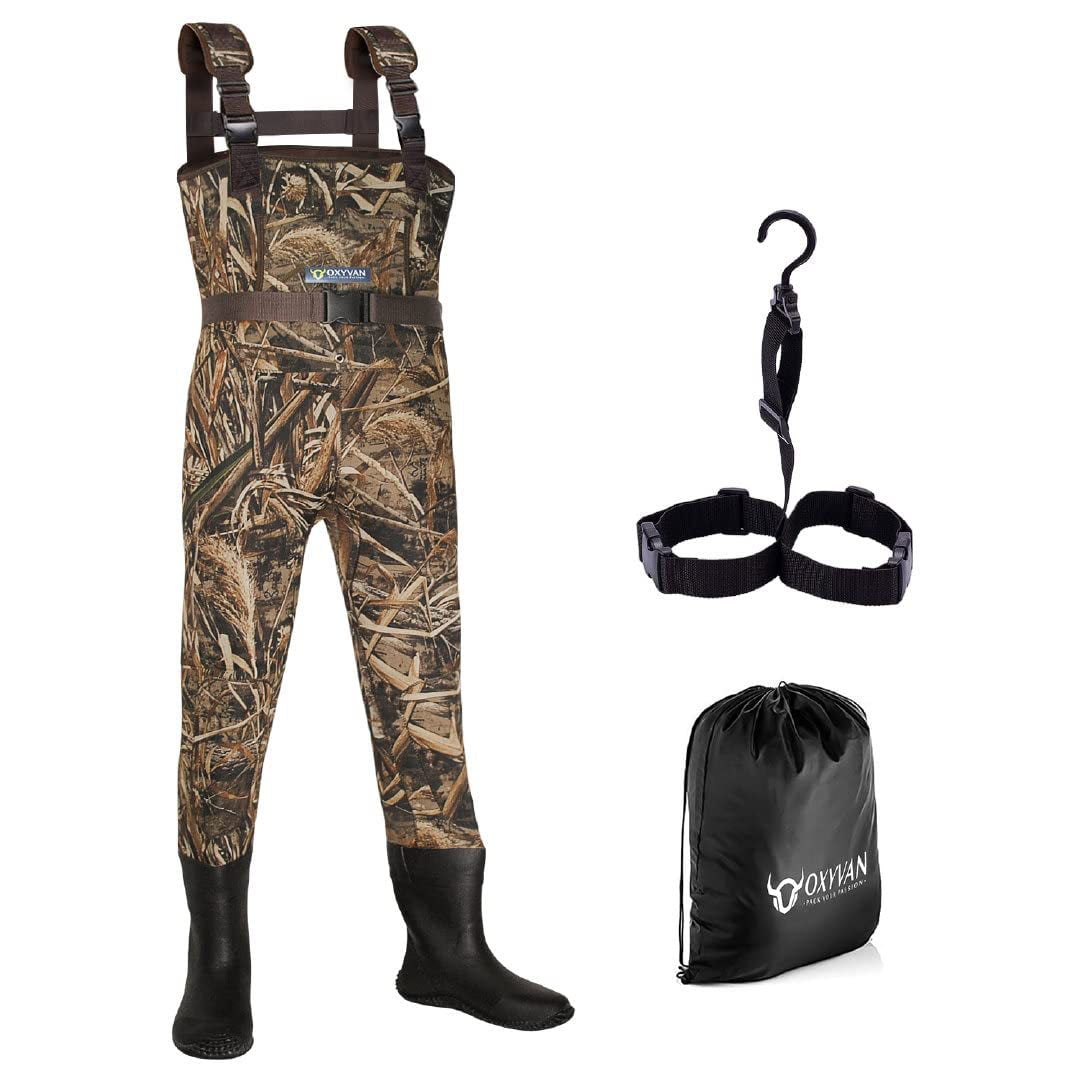 OXYVAN Waders Neoprene Chest Waders with Boots Realtree MAX5 Camo Size 9 & 12 