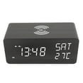thumbnail image 4 of LeafyLuxe Wooden Digital Alarm Clock With Charging Black Adjustable Brightness Volume Bedroom LED Clock,Digital LED Clock,Adjustable LED Clock, 4 of 8