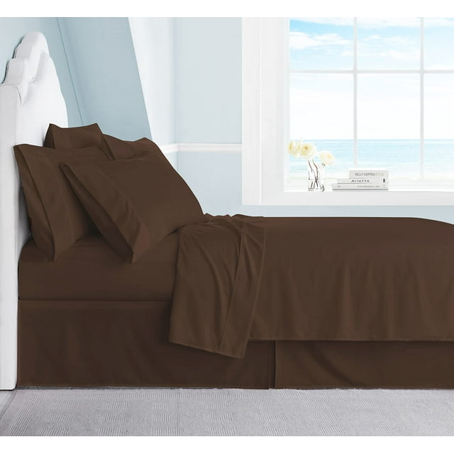 Swift Home Luxury Bedding Collection , Ensembles de Draps en Microfibre Brossée Ultra-Douce 6 Pcs, Extrêmement Durable - Ajustement Facile - Résistant aux Plis - (Comprend 2 Taies d'Oreiller Bonus), Très Grand, Brun