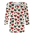 thumbnail image 5 of Gamivast Women Valentines Day Tops Plus Size Loose Casual Love Heart Print 3/4 Sleeve Trendy Blouse Holiday Crew Neck Tunic Shirts Valentines Blouse, 5 of 5