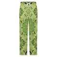 thumbnail image 5 of Elegant Green Floral Pattern Winter Female Pants Flannel High Waist Women Pants Lady Warm Straight Leg Plush Trousers, 5 of 7
