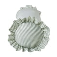 thumbnail image 4 of Home Decor Collection 8" x 20" Green Striped Ruffle Bolster Decorative Pillow, 4 of 5